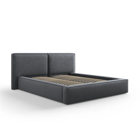 Arendal Bett mit Doppelkopfteil und Stauraum aus Strukturierter Stoff in Dunkelgrau (Megan 367), 160x200 cm von Cosmopolitan Design – Bild 1