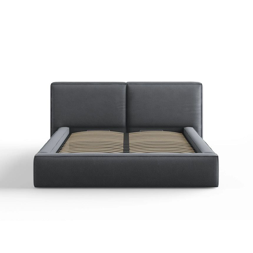 Arendal Bett mit Doppelkopfteil und Stauraum aus Strukturierter Stoff in Dunkelgrau (Megan 367), 160x200 cm von Cosmopolitan Design – Bild 3