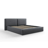 Arendal Bett mit Doppelkopfteil und Stauraum aus Strukturierter Stoff in Dunkelgrau (Megan 367), 180x200 cm von Cosmopolitan Design – Bild 1