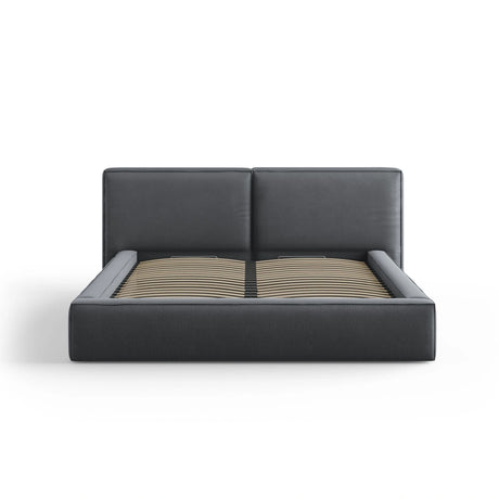 Arendal Bett mit Doppelkopfteil und Stauraum aus Strukturierter Stoff in Dunkelgrau (Megan 367), 180x200 cm von Cosmopolitan Design – Bild 3