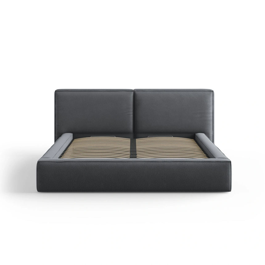 Arendal Bett mit Doppelkopfteil und Stauraum aus Strukturierter Stoff in Dunkelgrau (Megan 367), 180x200 cm von Cosmopolitan Design – Bild 3