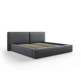Arendal Bett mit Doppelkopfteil und Stauraum aus Strukturierter Stoff in Dunkelgrau (Megan 367), 200x200 cm von Cosmopolitan Design – Bild 1