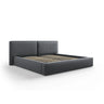 Arendal Bett mit Doppelkopfteil und Stauraum aus Strukturierter Stoff in Dunkelgrau (Megan 367), 200x200 cm von Cosmopolitan Design – Bild 1