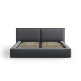 Arendal Bett mit Doppelkopfteil und Stauraum aus Strukturierter Stoff in Dunkelgrau (Megan 367), 200x200 cm von Cosmopolitan Design – Bild 3