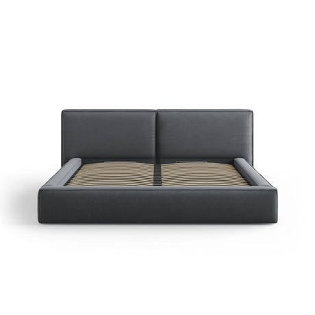 Arendal Bett mit Doppelkopfteil und Stauraum aus Strukturierter Stoff in Dunkelgrau (Megan 367), 200x200 cm von Cosmopolitan Design – Bild 3