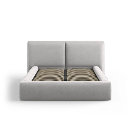Arendal Bett mit Doppelkopfteil und Stauraum aus Strukturierter Stoff in Hellgrau (Megan 363), 140x200 cm von Cosmopolitan Design – Bild 3