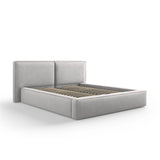 Arendal Bett mit Doppelkopfteil und Stauraum aus Strukturierter Stoff in Hellgrau (Megan 363), 160x200 cm von Cosmopolitan Design – Bild 1