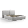 Arendal Bett mit Doppelkopfteil und Stauraum aus Strukturierter Stoff in Hellgrau (Megan 363), 160x200 cm von Cosmopolitan Design – Bild 1