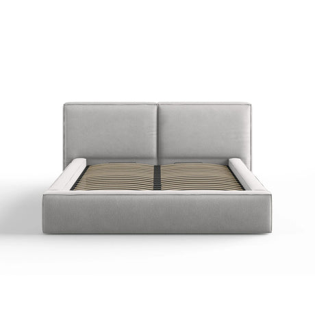 Arendal Bett mit Doppelkopfteil und Stauraum aus Strukturierter Stoff in Hellgrau (Megan 363), 160x200 cm von Cosmopolitan Design – Bild 3