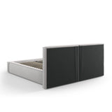 Arendal Bett mit Doppelkopfteil und Stauraum aus Strukturierter Stoff in Hellgrau (Megan 363), 160x200 cm von Cosmopolitan Design – Bild 5