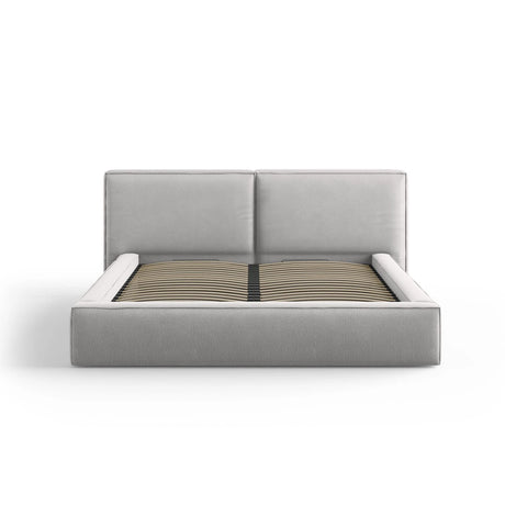 Arendal Bett mit Doppelkopfteil und Stauraum aus Strukturierter Stoff in Hellgrau (Megan 363), 180x200 cm von Cosmopolitan Design – Bild 3