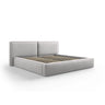 Arendal Bett mit Doppelkopfteil und Stauraum aus Strukturierter Stoff in Hellgrau (Megan 363), 200x200 cm von Cosmopolitan Design – Bild 1