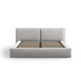 Arendal Bett mit Doppelkopfteil und Stauraum aus Strukturierter Stoff in Hellgrau (Megan 363), 200x200 cm von Cosmopolitan Design – Bild 3