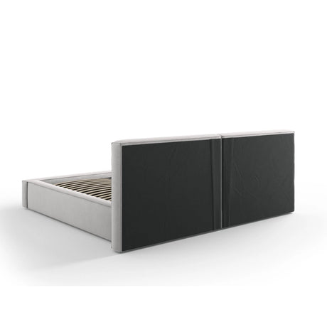 Arendal Bett mit Doppelkopfteil und Stauraum aus Strukturierter Stoff in Hellgrau (Megan 363), 200x200 cm von Cosmopolitan Design – Bild 5
