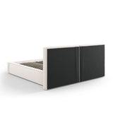 Arendal Bett mit Doppelkopfteil und Stauraum aus Strukturierter Stoff in Leichtes Beige (Megan 351), 160x200 cm von Cosmopolitan Design – Bild 5