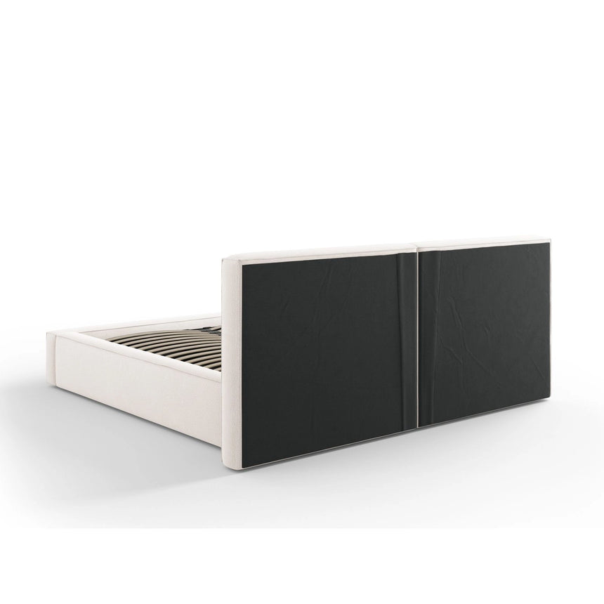 Arendal Bett mit Doppelkopfteil und Stauraum aus Strukturierter Stoff in Leichtes Beige (Megan 351), 180x200 cm von Cosmopolitan Design – Bild 5