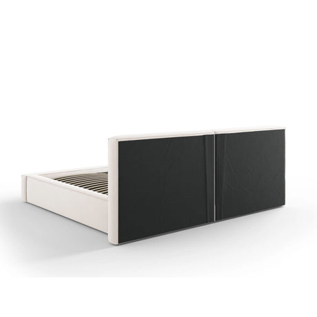 Arendal Bett mit Doppelkopfteil und Stauraum aus Strukturierter Stoff in Leichtes Beige (Megan 351), 200x200 cm von Cosmopolitan Design – Bild 5
