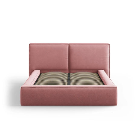 Arendal Bett mit Doppelkopfteil und Stauraum aus Strukturierter Stoff in Rosa (Megan 355), 140x200 cm von Cosmopolitan Design – Bild 3