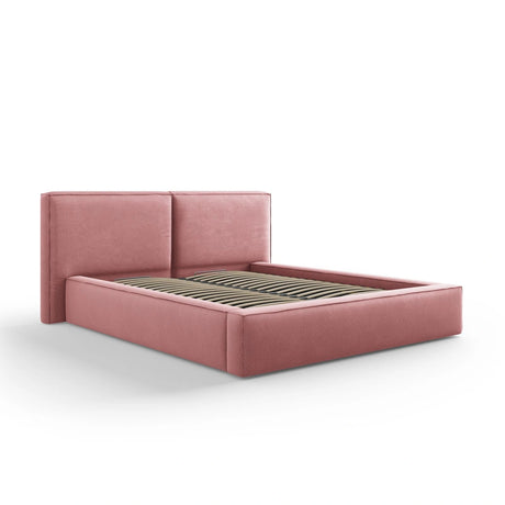 Arendal Bett mit Doppelkopfteil und Stauraum aus Strukturierter Stoff in Rosa (Megan 355), 160x200 cm von Cosmopolitan Design – Bild 1