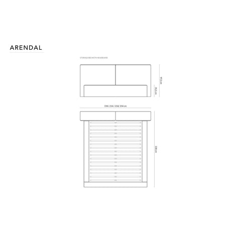 Arendal Bett mit Doppelkopfteil und Stauraum aus Strukturierter Stoff in Rosa (Megan 355), 160x200 cm von Cosmopolitan Design – Bild 2