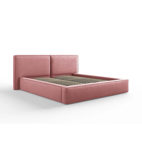 Arendal Bett mit Doppelkopfteil und Stauraum aus Strukturierter Stoff in Rosa (Megan 355), 180x200 cm von Cosmopolitan Design – Bild 1