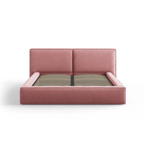 Arendal Bett mit Doppelkopfteil und Stauraum aus Strukturierter Stoff in Rosa (Megan 355), 180x200 cm von Cosmopolitan Design – Bild 3