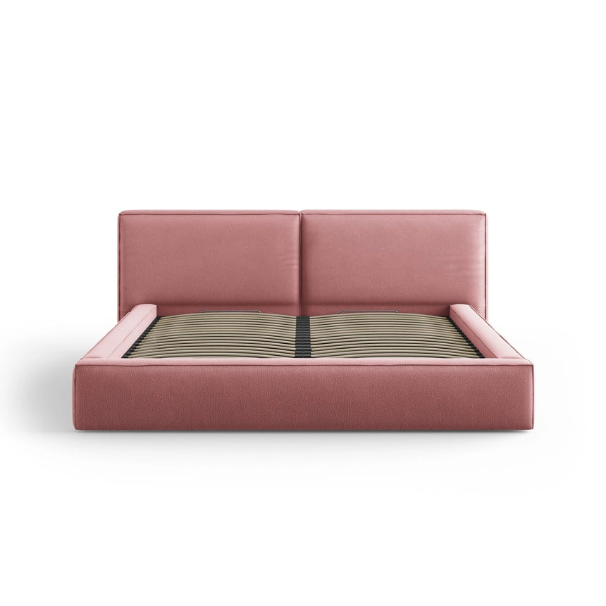 Arendal Bett mit Doppelkopfteil und Stauraum aus Strukturierter Stoff in Rosa (Megan 355), 200x200 cm von Cosmopolitan Design – Bild 3