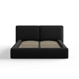 Arendal Bett mit Doppelkopfteil und Stauraum aus Strukturierter Stoff in Schwarz (Megan 368), 160x200 cm von Cosmopolitan Design – Bild 3