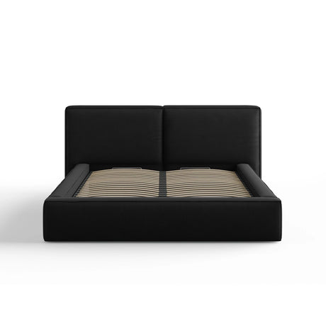 Arendal Bett mit Doppelkopfteil und Stauraum aus Strukturierter Stoff in Schwarz (Megan 368), 160x200 cm von Cosmopolitan Design – Bild 3