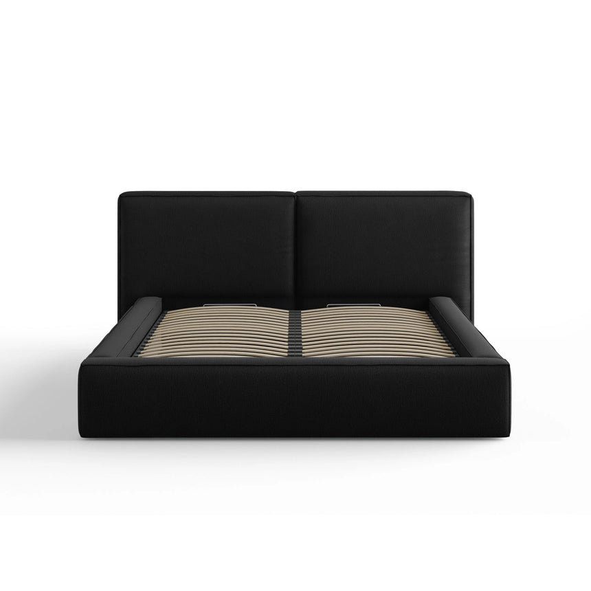 Arendal Bett mit Doppelkopfteil und Stauraum aus Strukturierter Stoff in Schwarz (Megan 368), 160x200 cm von Cosmopolitan Design – Bild 3