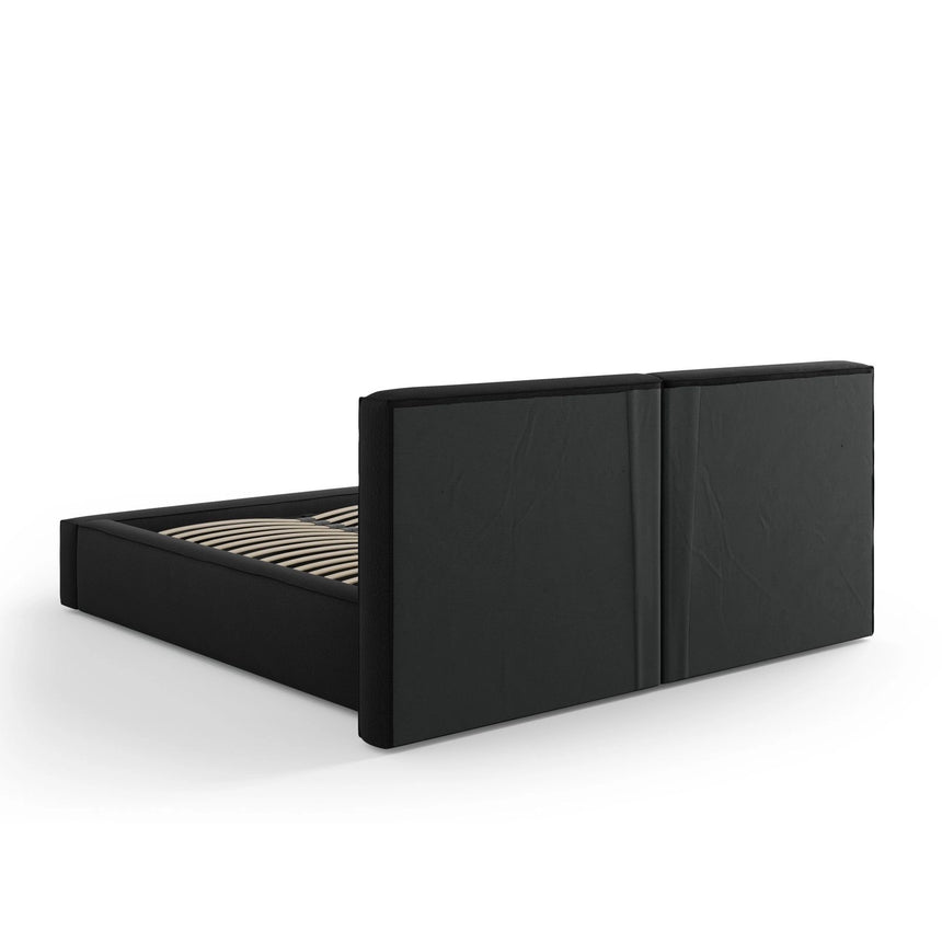 Arendal Bett mit Doppelkopfteil und Stauraum aus Strukturierter Stoff in Schwarz (Megan 368), 160x200 cm von Cosmopolitan Design – Bild 5