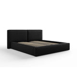 Arendal Bett mit Doppelkopfteil und Stauraum aus Strukturierter Stoff in Schwarz (Megan 368), 180x200 cm von Cosmopolitan Design – Bild 1