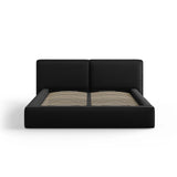Arendal Bett mit Doppelkopfteil und Stauraum aus Strukturierter Stoff in Schwarz (Megan 368), 180x200 cm von Cosmopolitan Design – Bild 3