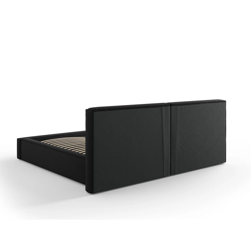 Arendal Bett mit Doppelkopfteil und Stauraum aus Strukturierter Stoff in Schwarz (Megan 368), 200x200 cm von Cosmopolitan Design – Bild 5