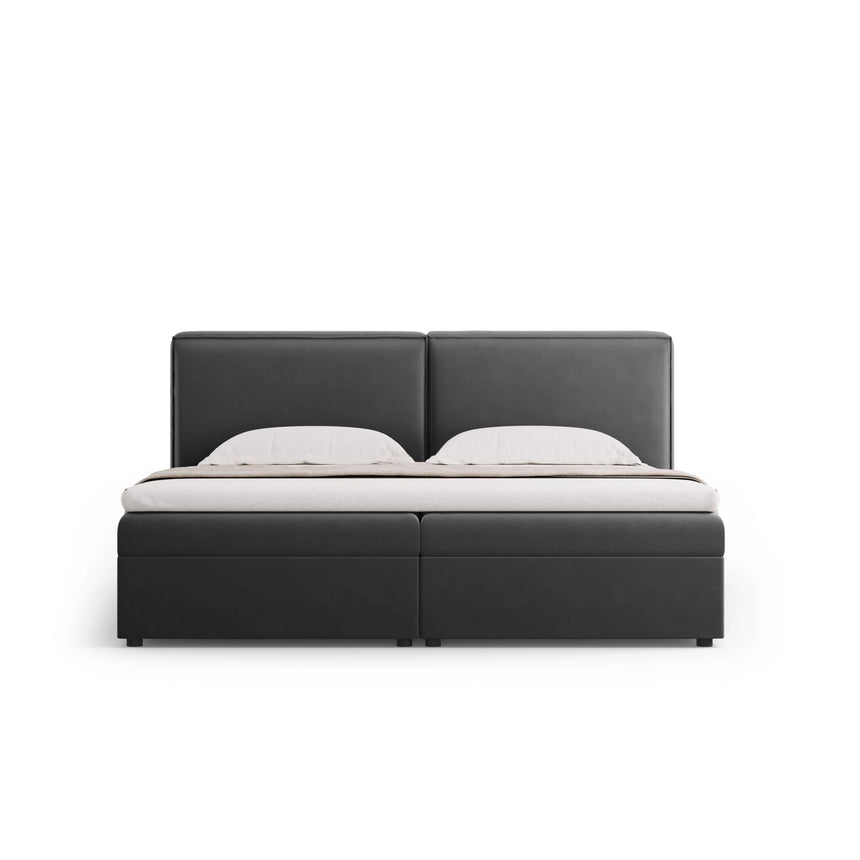 Arendal Boxspringbett mit Kopfteil und Stauraum aus Samt in Grau (Bluvel 14), 140x200 cm von Cosmopolitan Design – Bild 3
