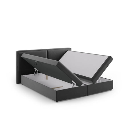 Arendal Boxspringbett mit Kopfteil und Stauraum aus Samt in Grau (Bluvel 14), 180x200 cm von Cosmopolitan Design – Bild 5
