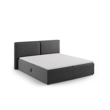 Arendal Boxspringbett mit Kopfteil und Stauraum aus Samt in Grau (Bluvel 14), 180x200 cm von Cosmopolitan Design – Bild 6