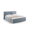 Arendal Boxspringbett mit Kopfteil und Stauraum aus Samt in Hellblau (Bluvel 06), 140x200 cm von Cosmopolitan Design – Bild 1