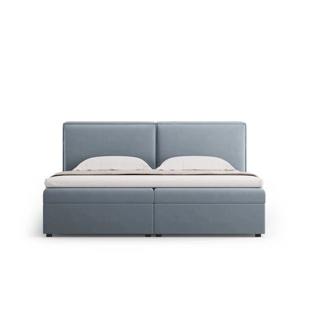 Arendal Boxspringbett mit Kopfteil und Stauraum aus Samt in Hellblau (Bluvel 06), 140x200 cm von Cosmopolitan Design – Bild 3