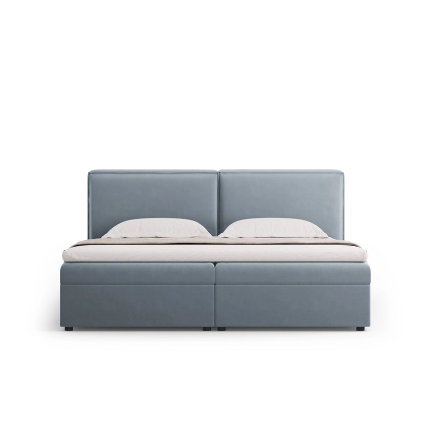 Arendal Boxspringbett mit Kopfteil und Stauraum aus Samt in Hellblau (Bluvel 06), 160x200 cm von Cosmopolitan Design – Bild 3