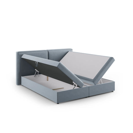 Arendal Boxspringbett mit Kopfteil und Stauraum aus Samt in Hellblau (Bluvel 06), 160x200 cm von Cosmopolitan Design – Bild 5