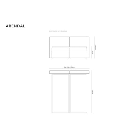 Arendal Boxspringbett mit Kopfteil und Stauraum aus Samt in Hellblau (Bluvel 06), 180x200 cm von Cosmopolitan Design – Bild 2
