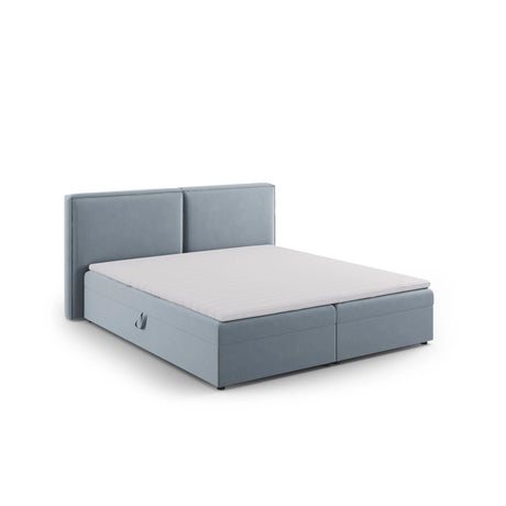 Arendal Boxspringbett mit Kopfteil und Stauraum aus Samt in Hellblau (Bluvel 06), 180x200 cm von Cosmopolitan Design – Bild 6