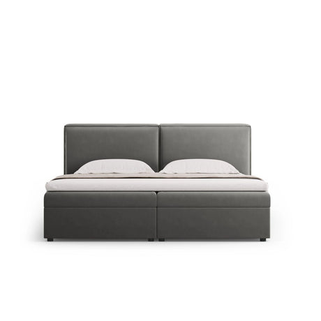Arendal Boxspringbett mit Kopfteil und Stauraum aus Samt in Hellgrau (Bluvel 13), 140x200 cm von Cosmopolitan Design – Bild 3