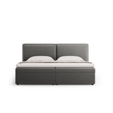 Arendal Boxspringbett mit Kopfteil und Stauraum aus Samt in Hellgrau (Bluvel 13), 160x200 cm von Cosmopolitan Design – Bild 3