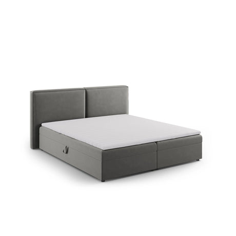Arendal Boxspringbett mit Kopfteil und Stauraum aus Samt in Hellgrau (Bluvel 13), 180x200 cm von Cosmopolitan Design – Bild 6