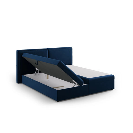 Arendal Boxspringbett mit Kopfteil und Stauraum aus Samt in Königsblau (Bluvel 86), 160x200 cm von Cosmopolitan Design – Bild 4