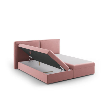 Arendal Boxspringbett mit Kopfteil und Stauraum aus Samt in Rosa (Bluvel 52), 140x200 cm von Cosmopolitan Design – Bild 4