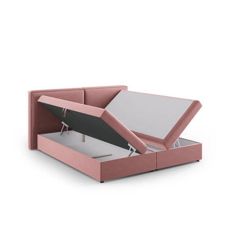 Arendal Boxspringbett mit Kopfteil und Stauraum aus Samt in Rosa (Bluvel 52), 140x200 cm von Cosmopolitan Design – Bild 5