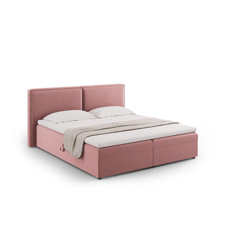 Arendal Boxspringbett mit Kopfteil und Stauraum aus Samt in Rosa (Bluvel 52), 180x200 cm von Cosmopolitan Design – Bild 1